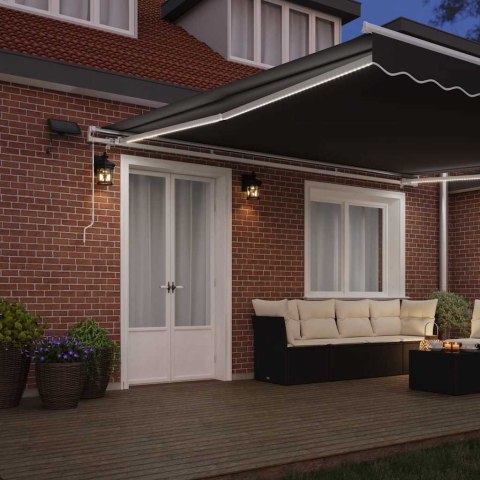 RAMA MARKIZY ZE LED LIGHTS BIAŁY 450 × 350CM ALUMINIUM