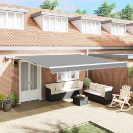 RAMA MARKIZY ZE LED LIGHTS BIAŁY 500 × 350CM ALUMINIUM