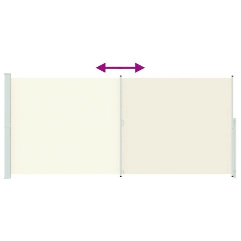 ZWIJANA MARKIZA BOCZNA NA TARAS 220X500CM KREMOWA