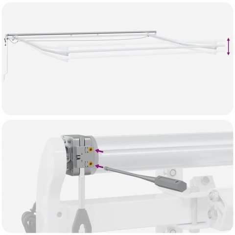AUTOMATYCZNA MARKIZA Z LED ANTRACYTOWO-BIAŁA 400X300CM