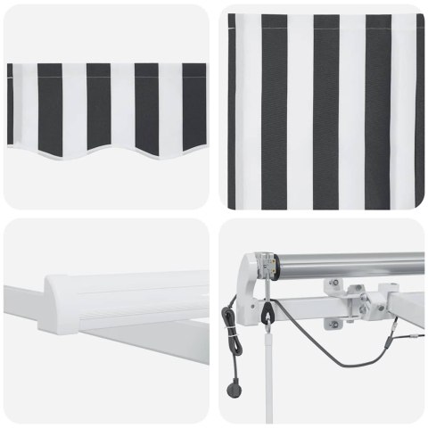 AUTOMATYCZNA MARKIZA Z LED ANTRACYTOWO-BIAŁA 400X300CM