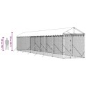 VidaXL Kojec dla psa, z dachem, srebrny, 2x14x2,5m, stal galwanizowana