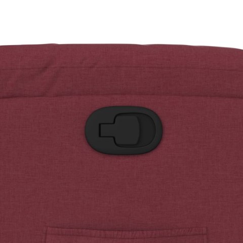 VidaXL Podnoszony fotel rozkładany, winna czerwień, obity tkaniną