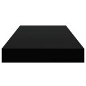 VidaXL Półki ścienne, 4 szt., wysoki połysk, czarne, 50x23x3,8 cm, MDF