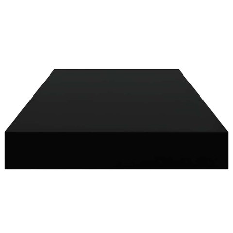 VidaXL Półki ścienne, 4 szt., wysoki połysk, czarne, 50x23x3,8 cm, MDF