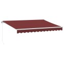 RĘCZNIE ZWIJANA MARKIZA Z LED BURGUNDOWA 350X250CM