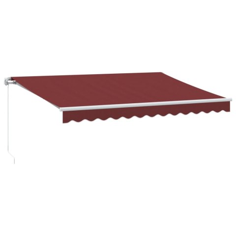 RĘCZNIE ZWIJANA MARKIZA Z LED BURGUNDOWA 350X250CM