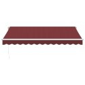RĘCZNIE ZWIJANA MARKIZA Z LED BURGUNDOWA 350X250CM