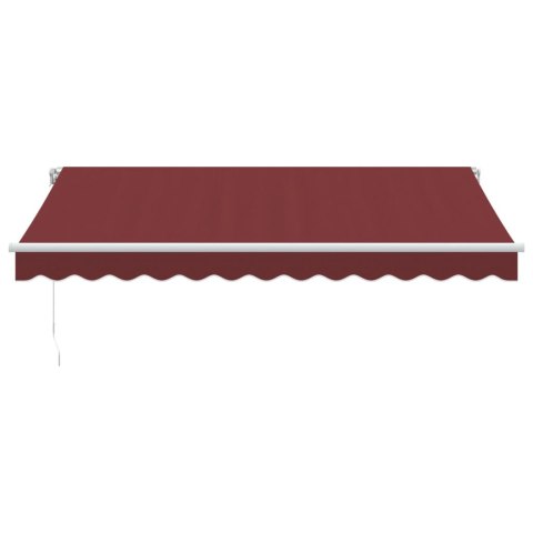 RĘCZNIE ZWIJANA MARKIZA Z LED BURGUNDOWA 350X250CM