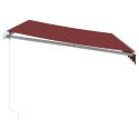 RĘCZNIE ZWIJANA MARKIZA Z LED BURGUNDOWA 350X250CM