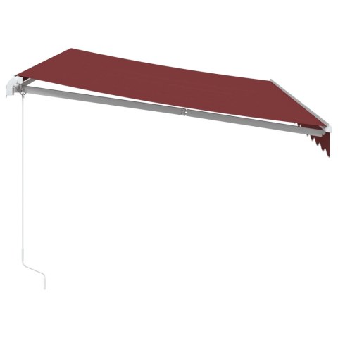 RĘCZNIE ZWIJANA MARKIZA Z LED BURGUNDOWA 350X250CM