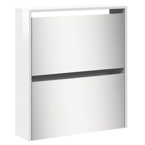 SZAFKA NA BUTY Z LUSTREM BIAŁA POŁYSK 63X17X169,5CM