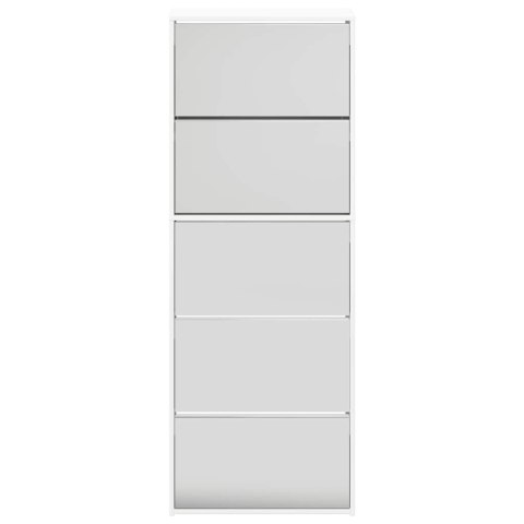 SZAFKA NA BUTY Z LUSTREM BIAŁA POŁYSK 63X17X169,5CM