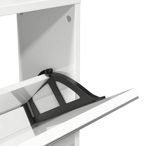 SZAFKA NA BUTY Z LUSTREM BIAŁA POŁYSK 63X17X169,5CM