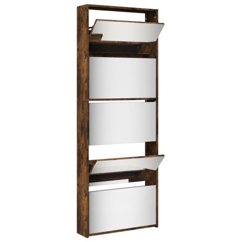 SZAFKA NA BUTY Z LUSTREM PRZYDYMIONY DĄB 63X17X169,5CM