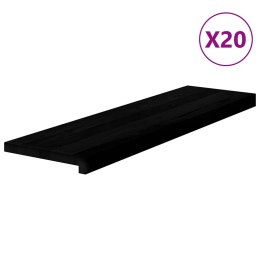 STOPNIE SCHODOWE 20 SZT. BRĄZOWE 90X25X2CM LITE DREWNO DĘBOWE