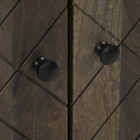 VidaXL Szafki, 3 szt., czarna, 60x33x75 cm, lite drewno mango