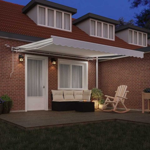 MARKIZA ZWIJANA BIAŁY 400 × 300CM POLIESTER I METAL