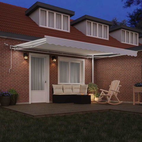 VidaXL Markiza zwijana Biały 450 × 300 cm Poliester i Metal