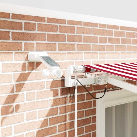 VidaXL Markiza zwijana Czerwony i Biały 350 x 250 cm Poliester i Metal