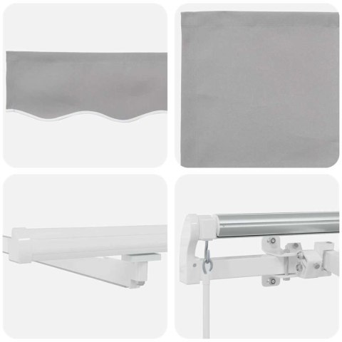 MARKIZA ZWIJANA JASNOSZARY 350X250CM TKANINA I STAL