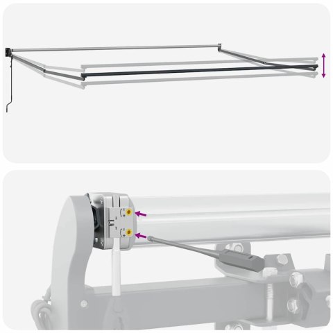 MARKIZA ZWIJANA POMARAŃCZOWY I BRĄZOWY 350X250CM