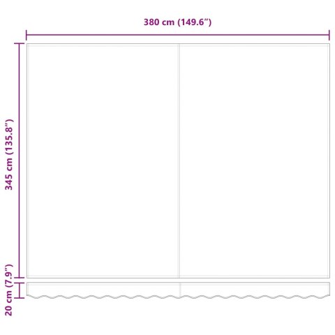 VidaXL Markiza zwijana Wielokolorowe 400 × 350 cm tkanina