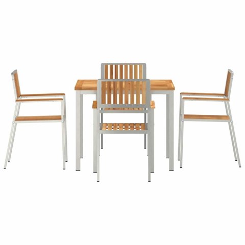VidaXL Zestaw do jedzenia na zewnątrz 5 pcs Lite drewno teakowe