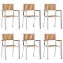 VidaXL Zestaw do jedzenia na zewnątrz 7 pcs Lite drewno teakowe