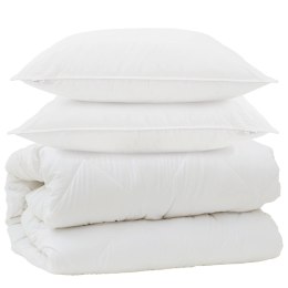 VidaXL Duvet z poduszkami z poduszką 3 pcs Biały Mikrofibra