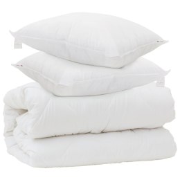 VidaXL Duvet z poduszkami z poduszką 3 pcs Biały Mikrofibra