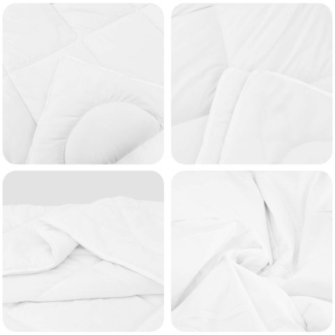 VidaXL Duvet z poduszkami z poduszką 3 pcs Biały Mikrofibra