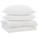 VidaXL Kołdra z poduszką 3 pcs Biały Mikrofibra