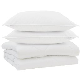 VidaXL Kołdra z poduszką 3 pcs Biały Mikrofibra