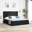 VidaXL Łóżko Ze LED Lights Z zagłówkiem Czarny 180 x 200 cm tkanina