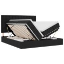 VidaXL Łóżko Ze LED Lights Z zagłówkiem Czarny 180 x 200 cm tkanina