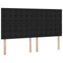 VidaXL Łóżko Ze LED Lights Z zagłówkiem Czarny 180 x 200 cm tkanina
