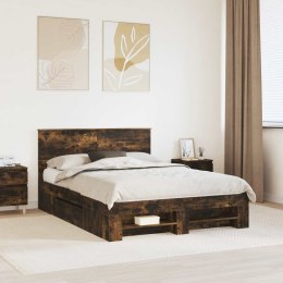 VidaXL Ramka łóżka Dąb wędzony 140 x 200 cm Materiał drewnopochodny