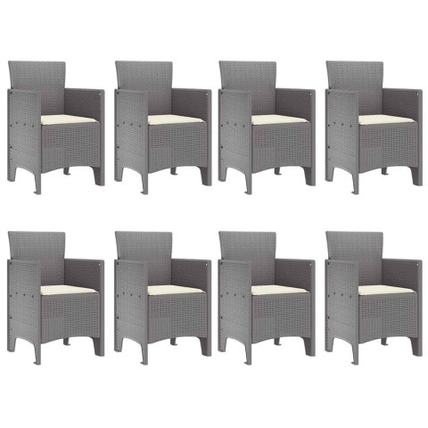 VidaXL Zestaw do jadalni w ogrodzie 9 pcs Biały polipropylen