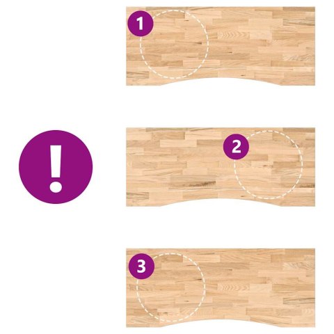 VidaXL Blat biurka, surowe, 120x50x2,5 cm, lite drewno dębowe