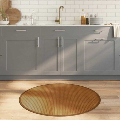 VidaXL Dywan okrągły, brązowy, 100 cm, bambusowy