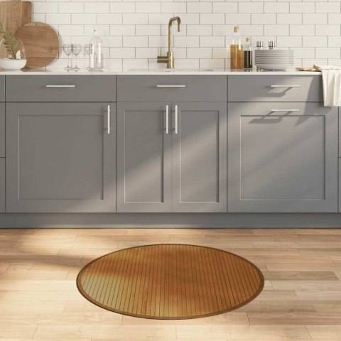 VidaXL Dywan okrągły, brązowy, 80 cm, bambusowy