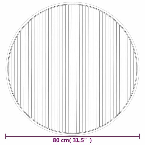 VidaXL Dywan okrągły, brązowy, 80 cm, bambusowy