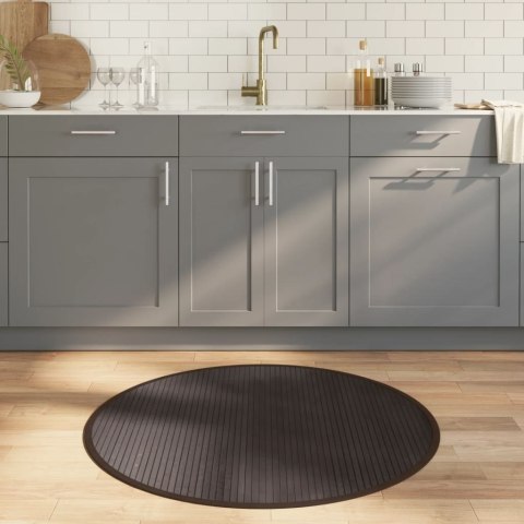 VidaXL Dywan okrągły, ciemnobrązowy, 100 cm, bambusowy