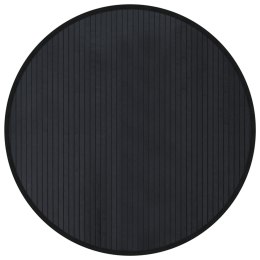 VidaXL Dywan okrągły, czarny, 80 cm, bambusowy