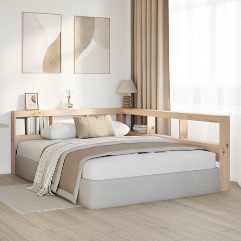 REGAŁ NA KSIĄŻKI Z ZAGŁÓWKIEM 135CM LITE DREWNO DREWNO SOSNOWE WEZGŁOWIE ŁÓŻKA