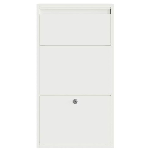 VidaXL Skrzynka na przesyłki z drzwiami Biały 44 x 22 x 82 cm Stal