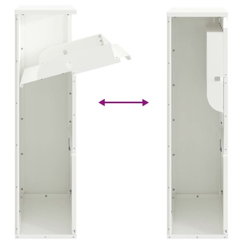 VidaXL Skrzynka na przesyłki z drzwiami Biały 44 x 22 x 82 cm Stal