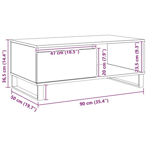 STOLIK KAWOWY DĄB ARTISAN 90X50X36,5CM