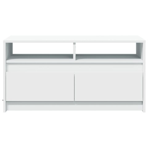 VidaXL Stolik kawowy z LED, biały, materiał drewnopochodny